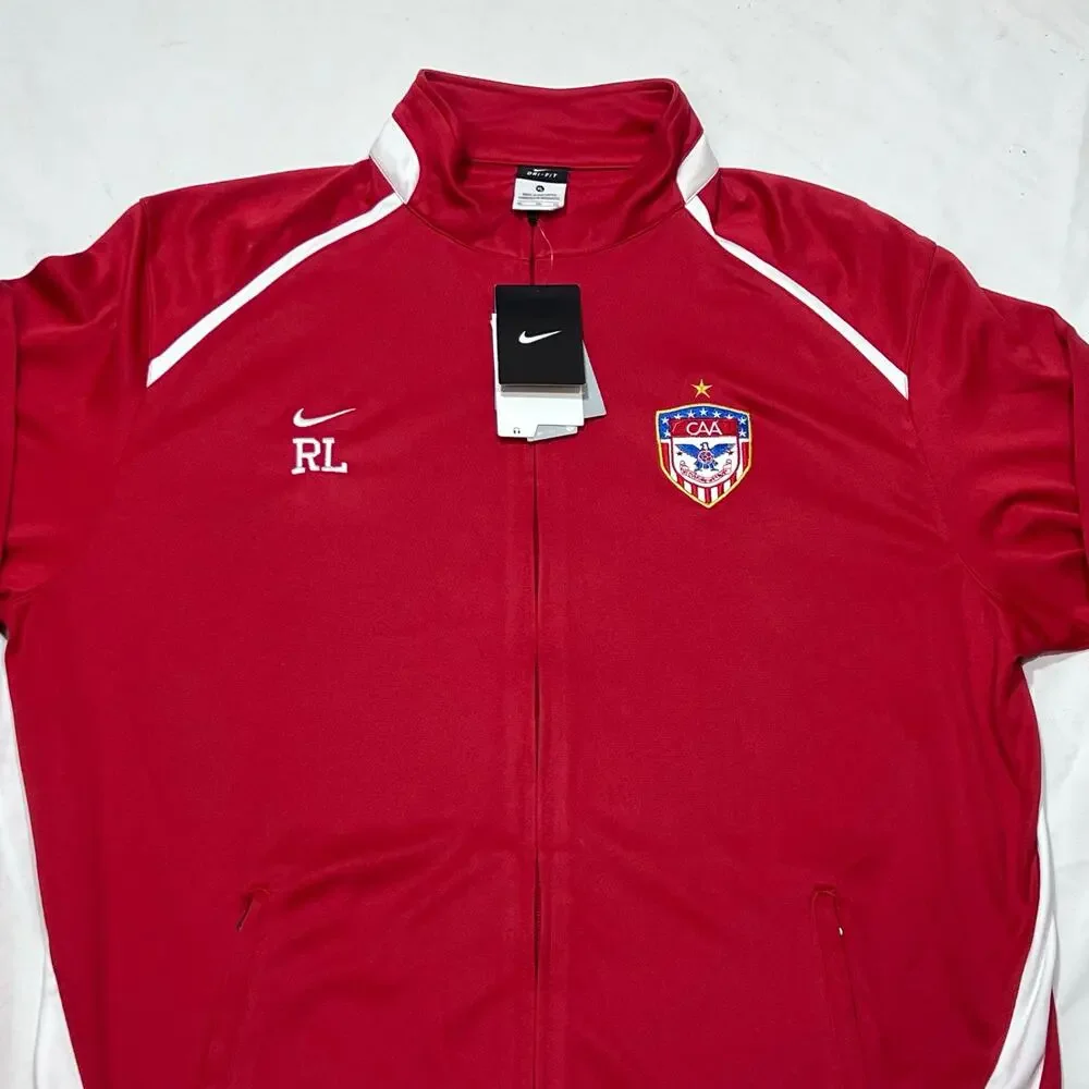 Nike Dri Fit Full Zip Jacket Men XL Red White Polyester Training Pockets New - Picture 3 of 7